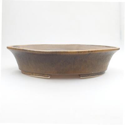 Ceramic bonsai bowl 33 x 29 x 8 cm, color brown - 1