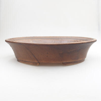 Ceramic bonsai bowl 32.5 x 28 x 7.5 cm, brown color - 1