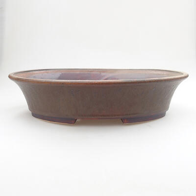 Ceramic bonsai bowl 32.5 x 28 x 8 cm, brown color - 1