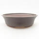 Ceramic bonsai bowl 17.5 x 17.5 x 5 cm, brown color - 1/3