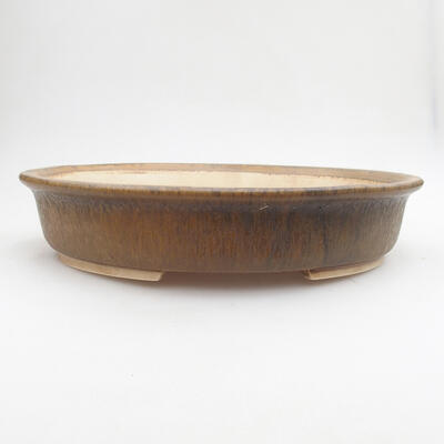 Ceramic bonsai bowl 28 x 24 x 6.5 cm, color brown - 1