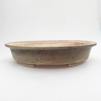 Ceramic bonsai bowl 24 x 21.5 x 6 cm, color brown-green - 1