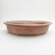 Ceramic bonsai bowl 24 x 21.5 x 5.5 cm, brown-pink color - 1/3