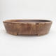 Ceramic bonsai bowl 22 x 19.5 x 5.5 cm, brown color - 1/3