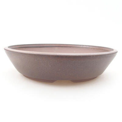 Ceramic bonsai bowl 18 x 18 x 4 cm, color brown - 1