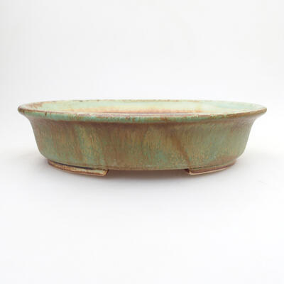 Ceramic bonsai bowl 19.5 x 17 x 5.5 cm, color brown-green - 1