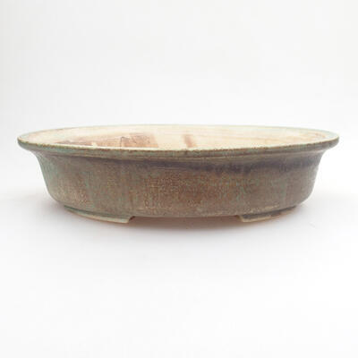 Ceramic bonsai bowl 20.5 x 18 x 5.5 cm, color brown-green - 1
