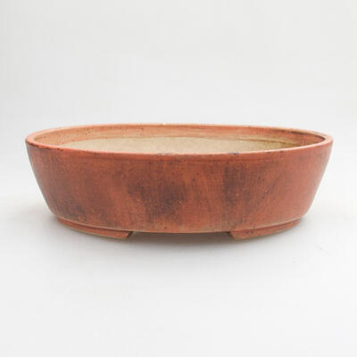 Ceramic bonsai bowl 18 x 16 x 5.5 cm, color orange-brown - 1