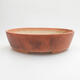 Ceramic bonsai bowl 18 x 16 x 5.5 cm, color orange-brown - 1/3