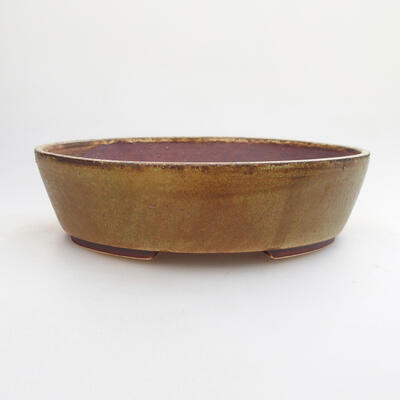 Ceramic bonsai bowl 18.5 x 16 x 5.5 cm, brown color - 1