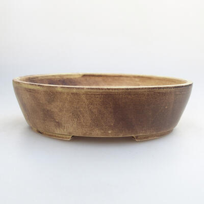 Ceramic bonsai bowl 18 x 15.5 x 5.5 cm, color yellow-brown - 1