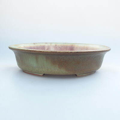 Ceramic bonsai bowl 18.5 x 16.5 x 5 cm, color green-brown - 1