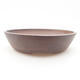 Ceramic bonsai bowl 19 x 19 x 4.5 cm, brown color - 1/3
