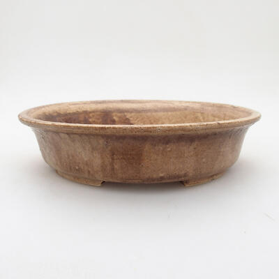 Ceramic bonsai bowl 18 x 16 x 5 cm, color beige-brown - 1