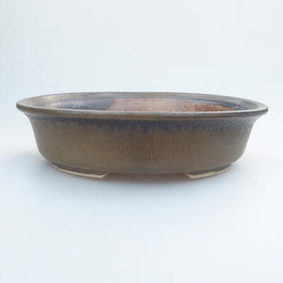 Ceramic bonsai bowl 18 x 16 x 5 cm, color brown - 1