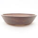 Ceramic bonsai bowl 19 x 19 x 4.5 cm, brown color - 1/3