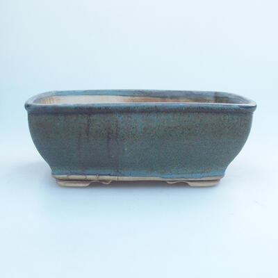Ceramic bonsai bowl 15 x 12 x 5.5 cm, color blue-brown - 1