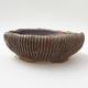 Ceramic bonsai bowl 2nd quality 24 x 24 x 8,5 cm, brown-green color - 1/4