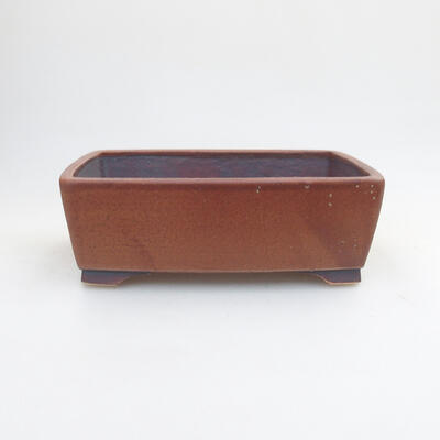 Ceramic bonsai bowl 14.5 x 12 x 5 cm, brown color - 1