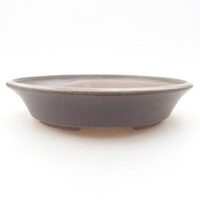 Ceramic bonsai bowl 18.5 x 18.5 x 3.5 cm, brown color - 1