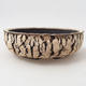Ceramic bonsai bowl 17.5 x 17.5 x 5.5 cm, cracked gray color - 1/4