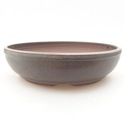 Ceramic bonsai bowl 18 x 18 x 4.5 cm, brown color - 1