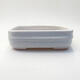 Ceramic bonsai bowl 13.5 x 11.5 x 4 cm, white color - 1/3