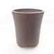 Ceramic bonsai bowl 10.5 x 10.5 x 12 cm, brown color - 1/3