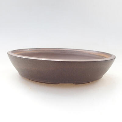 Ceramic bonsai bowl 18 x 18 x 3.5 cm, color brown - 1