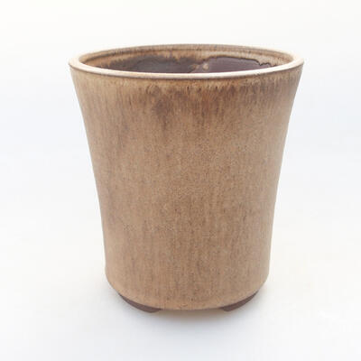 Ceramic bonsai bowl 11.5 x 11.5 x 12.5 cm, beige color - 1