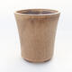 Ceramic bonsai bowl 11.5 x 11.5 x 12.5 cm, beige color - 1/3