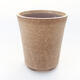 Ceramic bonsai bowl 11 x 11 x 13 cm, beige color - 1/3