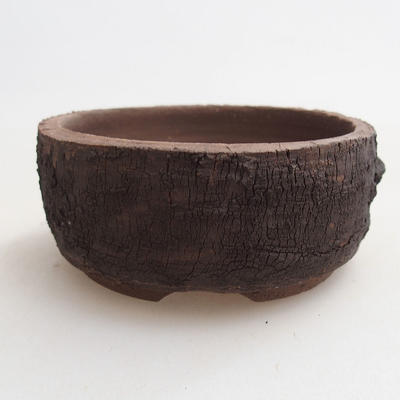 Ceramic bonsai bowl 9 x 9 x 3.5 cm, cracked gray color - 1