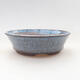 Ceramic bonsai bowl 8 x 8 x 2.5 cm, color blue - 1/3