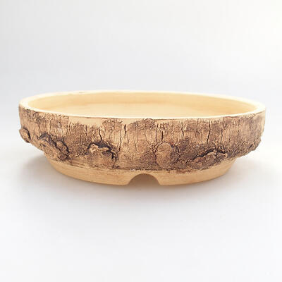 Ceramic bonsai bowl 15 x 15 x 4 cm, color cracked - 1