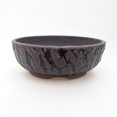 Ceramic bonsai bowl 17 x 17 x 6 cm, color cracked - 1