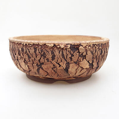 Ceramic bonsai bowl 17.5 x 17.5 x 7 cm, color cracked - 1
