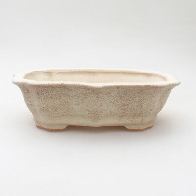 Ceramic bonsai bowl 14.5 x 10 x 4.5 cm, beige color - 1