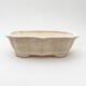 Ceramic bonsai bowl 14.5 x 10 x 4.5 cm, beige color - 1/3