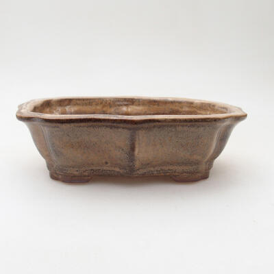 Ceramic bonsai bowl 14.5 x 10 x 4.5 cm, beige color - 1