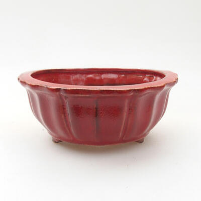Ceramic bonsai bowl 10.5 x 10.5 x 4.5 cm, color red - 1