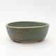 Ceramic bonsai bowl 9 x 7.5 x 3.5 cm, color green-brown - 1/3