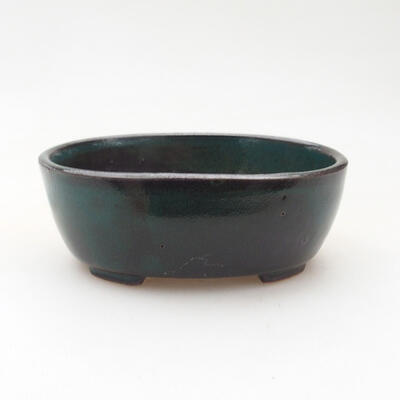 Ceramic bonsai bowl 9 x 7.5 x 3.5 cm, color green-black - 1