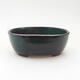 Ceramic bonsai bowl 9 x 7.5 x 3.5 cm, color green-black - 1/3