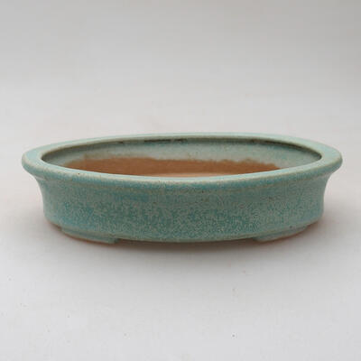 Ceramic bonsai bowl 13 x 10 x 3 cm, color green - 1