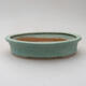 Ceramic bonsai bowl 13 x 10 x 3 cm, color green - 1/3