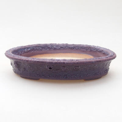 Ceramic bonsai bowl 13 x 10 x 3 cm, color purple - 1