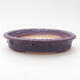 Ceramic bonsai bowl 13 x 10 x 3 cm, color purple - 1/3