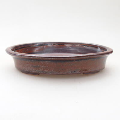 Ceramic bonsai bowl 13 x 10 x 3 cm, color brown - 1