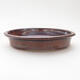 Ceramic bonsai bowl 13 x 10 x 3 cm, color brown - 1/3